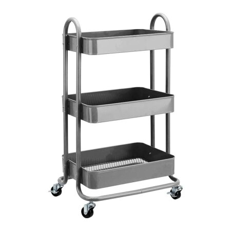 offerta a tempo: amazon basics carrello con ruote a 3 scomparti, carbone — 21% da 38,29 € a 30,44 €