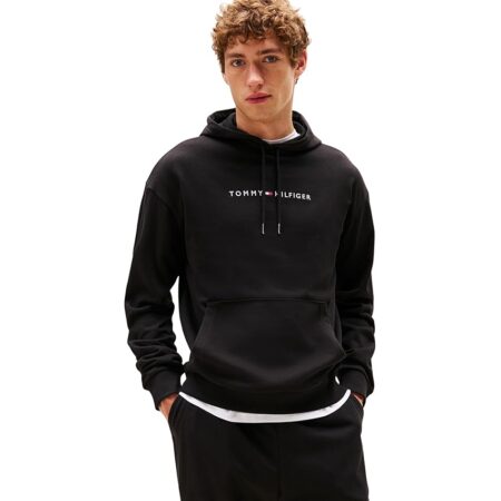 offerta a tempo: tommy hilfiger uomo felpa con cappuccio, nero (black) — 21% da 64,32 € a 50,94 €