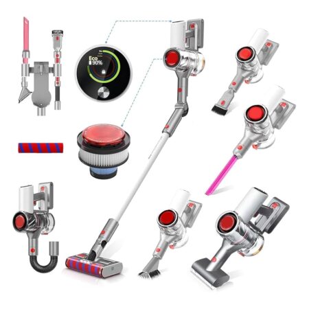 offerta a tempo: 40kpa/450w aspirapolvere senza fili potente, 2025 scopa elettrica senza fili mantiene casa — 10% da 79,99 € a 71,99 €