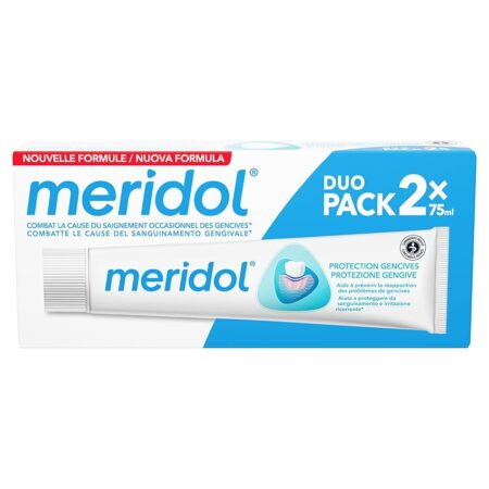 offerta a tempo: dentifricio meridol protezione gengive 2x75ml | combatte il sanguinamento e l'infiammazione — 31% da 7,48 € a 5,15 €