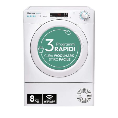 offerta a tempo: candy smart pro csoe h8a2de s asciugatrice a pompa di calore, 8 kg — 15% da 351,00 € a 298,99 €