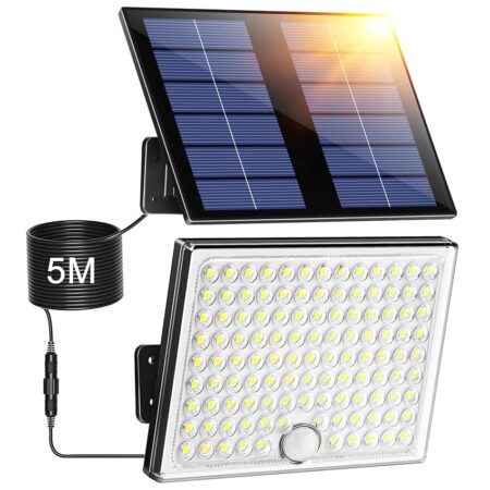 offerta a tempo: faretto led da esterno solare con sensore di movimento, luce solare led esterno con — 28% da 19,99 € a 14,43 €