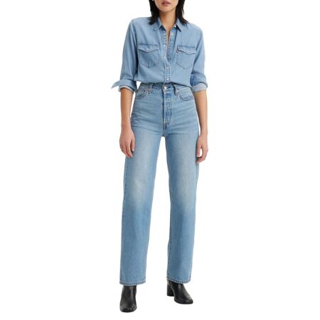 offerta a tempo: levi's ribcage straight ankle jeans, light indigo worn in — 38% da 130,00 € a 80,50 €