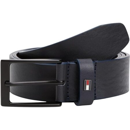 offerta a tempo: tommy hilfiger uomo cintura layton 3,5 cm cintura in pelle, blu (space blue) — 28% da 49,90 € a 35,90 €