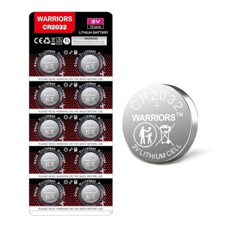 offerta a tempo: warriors 10x batteria cr2032 3v al litio – confezione da 10 pile a bottone — 10% da 5,99 € a 5,40 €