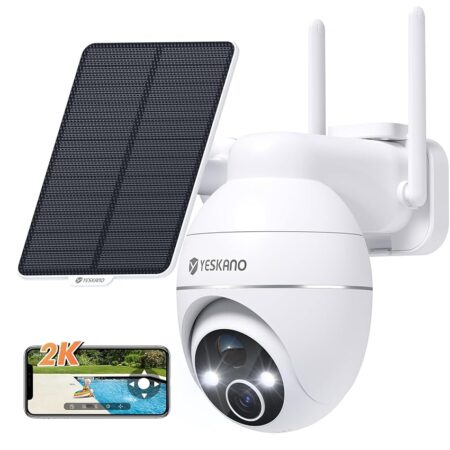 offerta a tempo: yeskano telecamera wi fi esterno senza fili con pannello solare — 24% da 48,99 € a 36,99 €