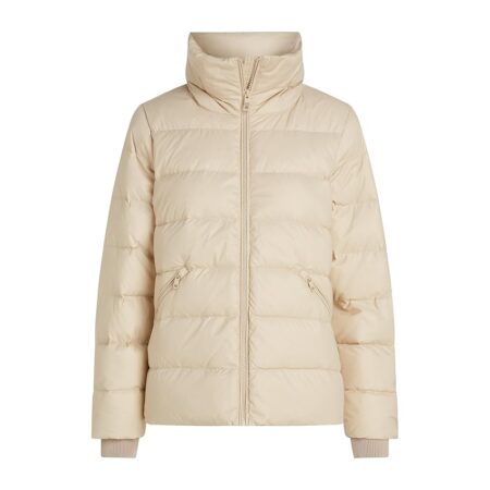 offerta a tempo: tommy hilfiger donna piumino down funnel jacket corto, beige (classic beige) — 37% da 249,90 € a 157,90 €
