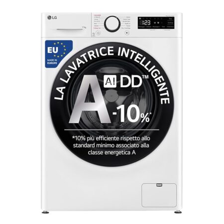 offerta a tempo: lg ai dd f4r3011nswb lavatrice carica frontale serie r3, 11kg — 30% da 636,00 € a 445,35 €