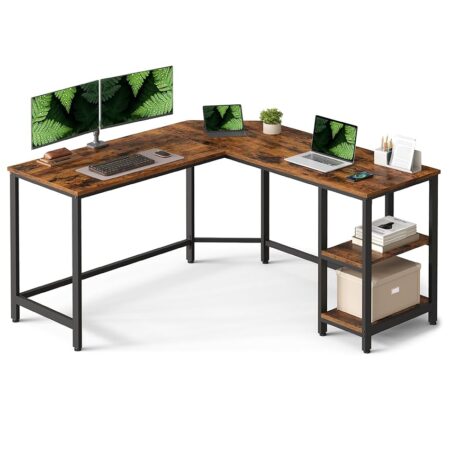 offerta a tempo: vasagle scrivania per computer a forma di l, 138 x 138 x 76 cm — 20% da 109,99 € a 87,99 €