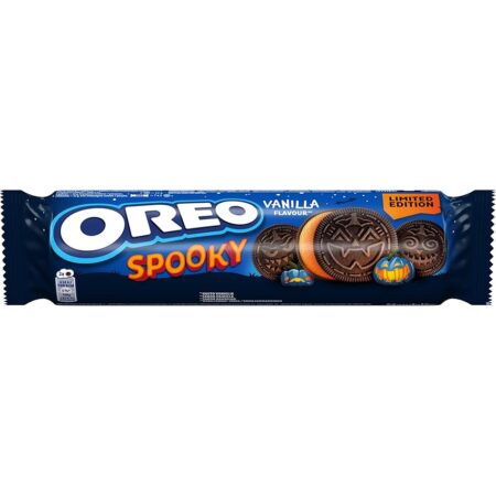 offerta a tempo: oreo spooky, biscotti al cacao ripieni di crema al gusto vaniglia — 8% da 1,29 € a 1,19 €