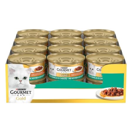 offerta a tempo: gourmet gold cibo umido per gatti adulti bocconcini con coniglio e carote 24 lattine da 85g — 10% da 16,56 € a 14,88 €
