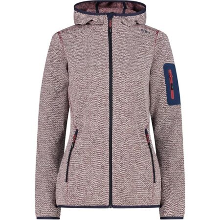 offerta a tempo: cmp giacca in knit tech da donna con cappuccio fisso, red wine — 24% da 32,99 € a 24,99 €