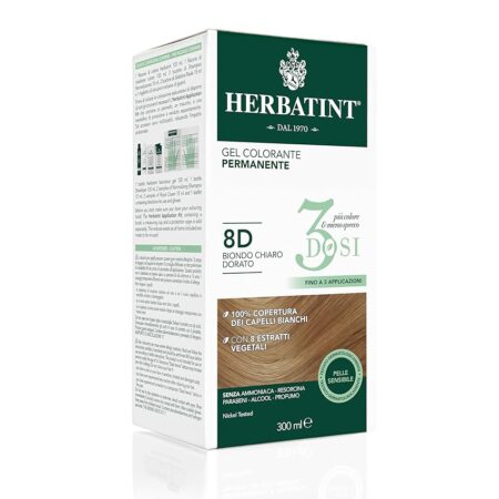 offerta a tempo: herbatint gel colorante permanente 3dosi, 300ml 8d biondo chiaro dorato — 22% da 18,90 € a 14,76 €
