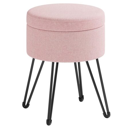 offerta a tempo: songmics sgabello pouf contenitore, cassapanca rotonda — 23% da 34,99 € a 26,99 €