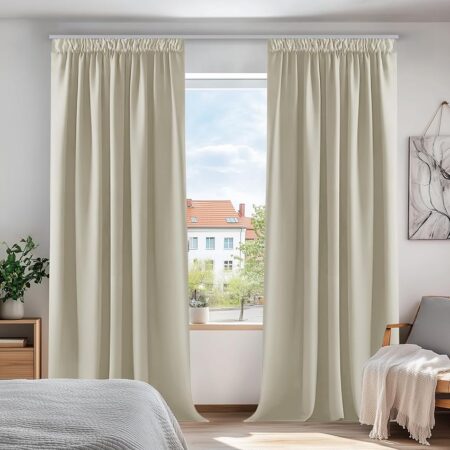 offerta a tempo: deconovo tende oscuranti con fettuccie per interni 2 pezzi, 140x175 cm — 5% da 31,99 € a 30,39 €