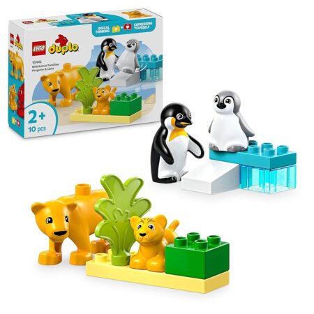 offerta a tempo: lego duplo famiglie di animali: pinguini e leoni giocattolo per lo sviluppo della motricità fine — 5% da 9,99 € a 9,49 €