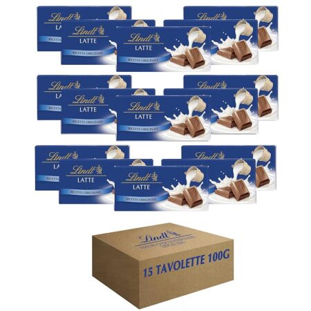 offerta a tempo: lindt tavoletta classica cioccolato al latte, formato 100g 15 pezzi — 10% da 31,65 € a 28,49 €