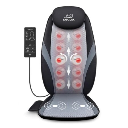 offerta a tempo: snailax sedile massaggiante shiatsu massaggiatore schiena con calore seduta massaggiante — 18% da 99,99 € a 81,55 €