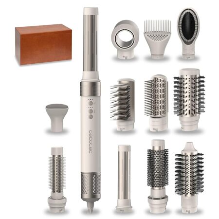 offerta a tempo: cecotec spazzola ad aria calda cermiccare 12in1 airglam champagne. 1400w — 57% da 130,95 € a 55,90 €
