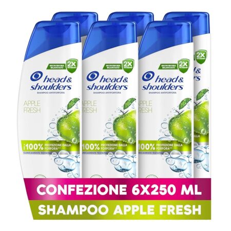 offerta a tempo: head & shoulders apple fresh shampoo antiforfora 250ml formato convenienza x6. uso — 35% da 23,94 € a 15,54 €