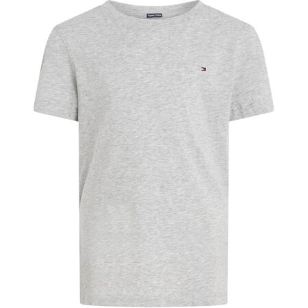 offerta a tempo: tommy hilfiger bambino t shirt maniche corte scollo rotondo, grigio (grey heather) — 35% da 19,90 € a 13,01 €