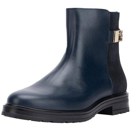 offerta a tempo: tommy hilfiger th logo leather mix chelsea fw0fw08336, stivaletti bassi donna — 36% da 169,90 € a 108,48 €