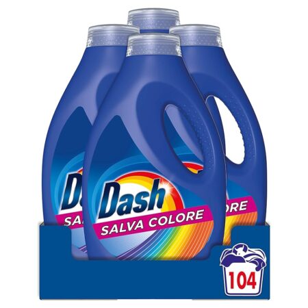 offerta a tempo: dash salva colore detersivo lavatrice liquido 5.2l, 104 lavaggi — 38% da 39,99 € a 24,99 €
