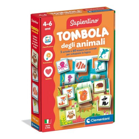 offerta a tempo: clementoni sapientino tombola degli animali, gioco educativo 4 — 19% da 6,90 € a 5,59 €