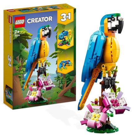 offerta a tempo: lego 31136 creator pappagallo esotico, set 3 in 1 con pesce e rana — 30% da 24,99 € a 17,49 €