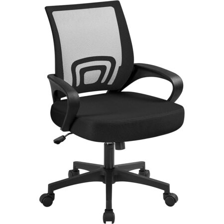 offerta a tempo: yaheetech sedia da ufficio scrivania ergonomica a rotelle girevole reclinabile imbottita — 12% da 61,99 € a 54,55 €