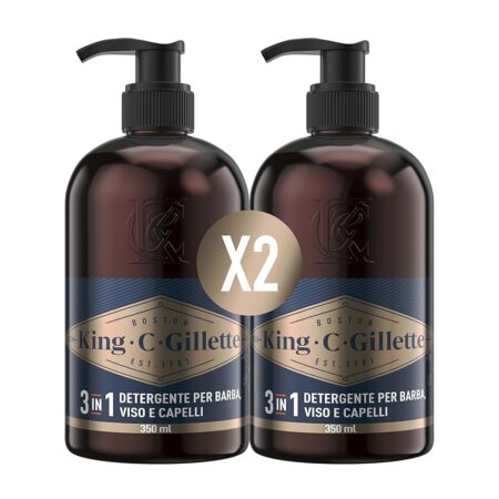 offerta a tempo: king c. gillette kit barba uomo, detergente uomo viso e barba — 18% da 19,49 € a 15,99 €