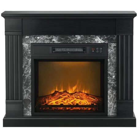 offerta a tempo: homcom camino elettrico con cornice e effetto fiamma realistico a 3 luminosità regolabile — 11% da 189,95 € a 169,95 €