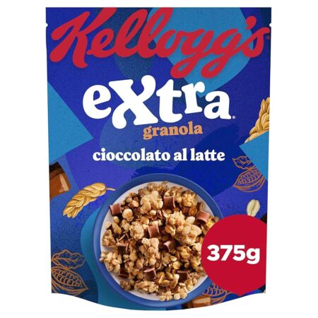 offerta a tempo: kellogg's cereali extra | gusto cioccolato al latte | granola con avena croccante — 25% da 3,40 € a 2,54 €