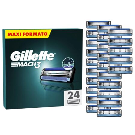 offerta a tempo: gillette mach3 base 24 lamette di ricambio per rasoio barba mach 3 — 59% da 85,97 € a 34,99 €