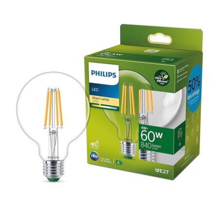 offerta a tempo: philips led lampadina globo a filamento classe a, 60w — 21% da 12,68 € a 10,00 €