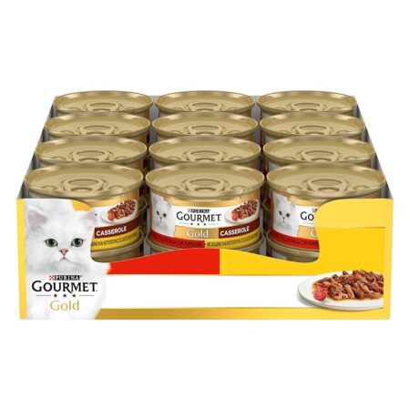 offerta a tempo: gourmet gold casserole cibo umido per gatti adulti bocconcini in salsa con manzo e — 28% da 17,99 € a 12,99 €