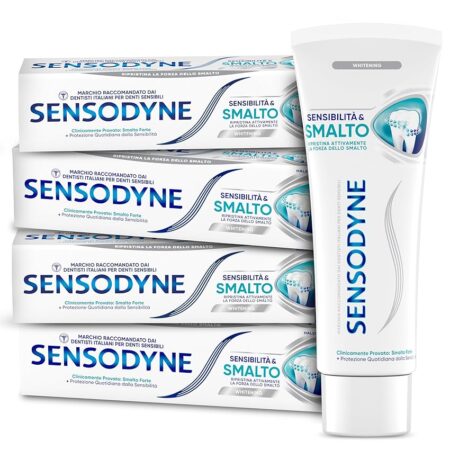 offerta a tempo: sensodyne dentifricio sensibilità & smalto whitening, per denti sensibili e smalto forte — 15% da 21,31 € a 18,11 €