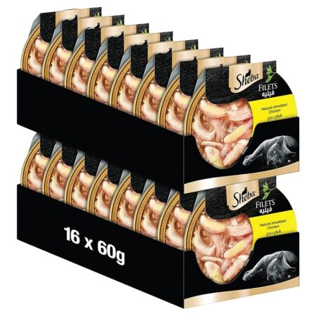 offerta a tempo: sheba filetti – miglior cibo umido per gatti nella ciotola – pollo – 16 x 60 g — 14% da 20,80 € a 17,99 €