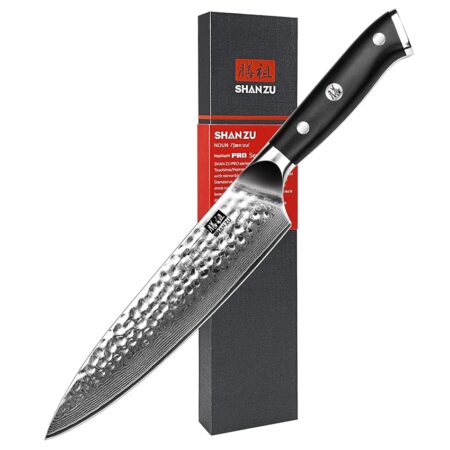 offerta a tempo: shan zu coltelli da cucina damasco a 67 strati giapponese, 20cm coltello da chef in — 15% da 89,99 € a 76,35 €