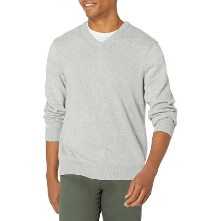 offerta a tempo: amazon essentials maglione pullover con scollo a v (disponibile in taglie big & tall) — 10% da 21,50 € a 19,35 €