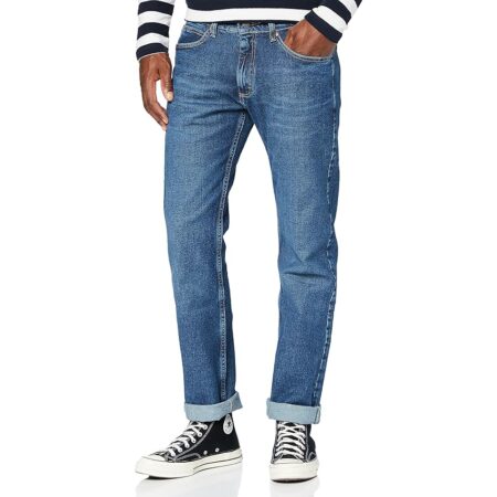 offerta a tempo: lee uomo legendary slim jeans, blu (dark worn in) — 18% da 49,95 € a 41,01 €