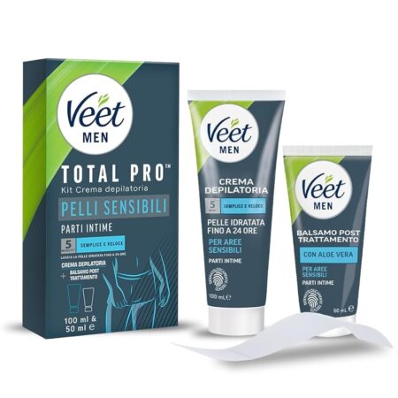 offerta a tempo: veet men kit depilazione intima con crema depilatoria e balsamo post depilazione — 35% da 9,97 € a 6,49 €