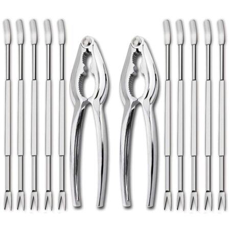 offerta a tempo: artcome set di 12 strumenti per frutti di mare 2 cracker per aragoste / noci + 10 forchette — 77% da 29,90 € a 6,99 €