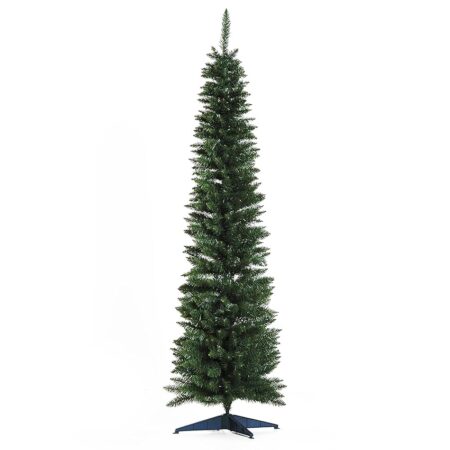 offerta a tempo: homcom albero di natale slim artificiale 180 cm con rami realistici — 29% da 37,95 € a 26,95 €