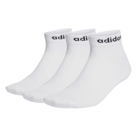 offerta a tempo: adidas mixte think linear ankle socks 3 pairs, white/black — 35% da 9,00 € a 5,85 €