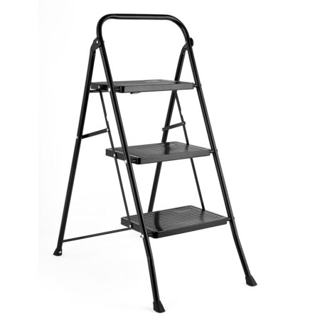 offerta a tempo: kleeneze kl068514blkfeu7 scaletta a 3 gradini, scaletta pieghevole leggera per fai da te — 55% da 37,12 € a 16,69 €