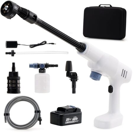 offerta a tempo: trisruvian idropulitrice portatile a batteria: 150 bar 21v 4.0ah alta pressione senza fili con ugello 6 — 66% da 109,00 € a 37,60 €