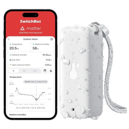 offerta a tempo: switchbot ip65, igrometro per interni ed esterni — 36% da 21,99 € a 13,99 €