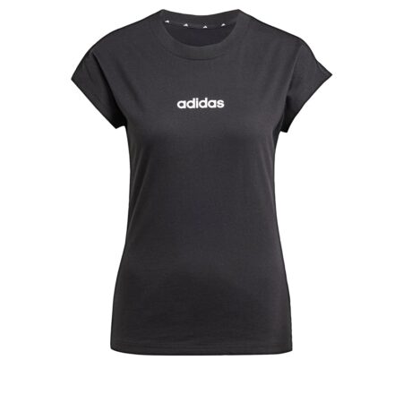 offerta a tempo: adidas femme essentials linear cotton t shirt, black/white — 10% da 20,00 € a 17,99 €