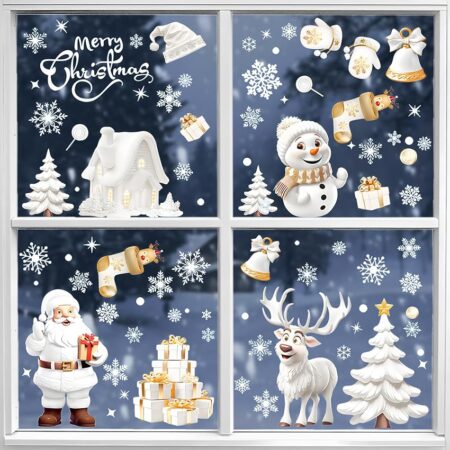 offerta a tempo: adesivi natalizi per finestre, 190 pezzi decorazioni natalizie — 56% da 8,99 € a 3,99 €